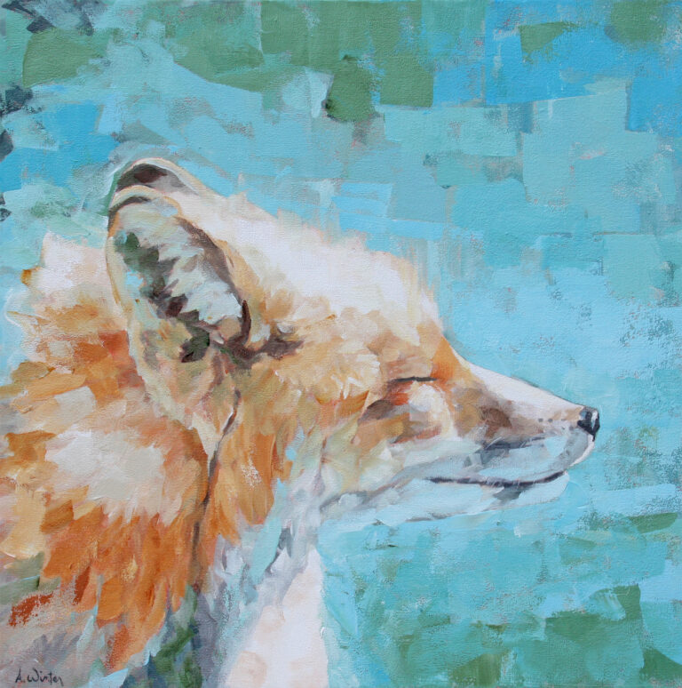 fox eyes closed face toward the sun